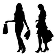 Vector silhouettes of women N112