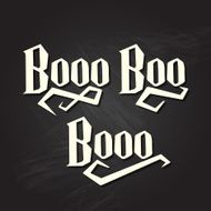 Boo halloween quote on chalkboard