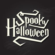 Spooky halloween quote on chalkboard