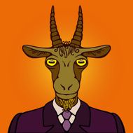 Portrait of office goat