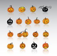 Set of halloween pumpkins N4