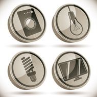 Household appliances icons set 2