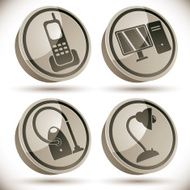 Household appliances icons set 4