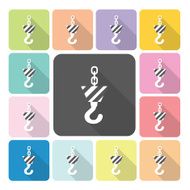 Crane hook Icon color set vector illustration
