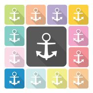 Anchor Icon color set vector illustration