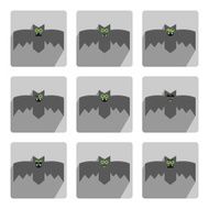 Set of bats decorative icons for Halloween