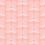 doves heart kissing pattern vector seamless background N2