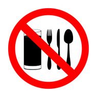 prohibitory sign &quot;with food and beverages are not permitted&quot;
