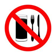 prohibitory sign &quot;with food and beverages are not permitted&quot; N2