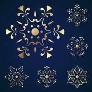 set of snowflakes vector illustration