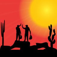 Vector silhouette of man N87
