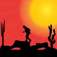 Vector silhouette of man N88