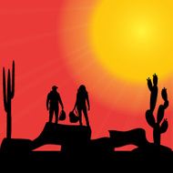 Vector silhouette of couple N304