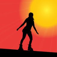 Vector silhouette of the woman N93