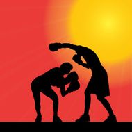 Vector silhouette of a man N608