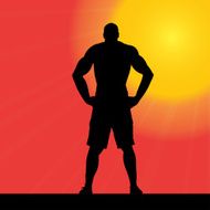 Vector silhouette of a man N613