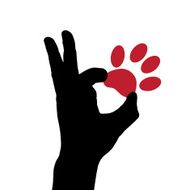 Vector silhouette dog paw