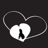 Vector silhouette of the dog N8