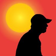 Vector silhouette of a man N618