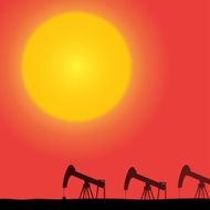 Vector silhouette of extractive horses