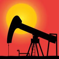 Vector silhouette of extractive horses N2