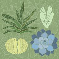 Seamless pattern with succulents