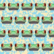 polygonal frog abstract geometric seamless pattern background