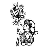 Vector Patterned Christmas Snowman