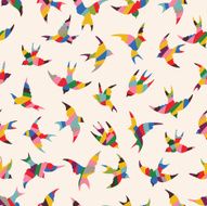 Spring birds seamless pattern N2