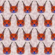 Bright unusual colored polygonal lynx pattern background