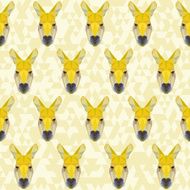 Yellow colored abstract polygonal kangaroo pattern background