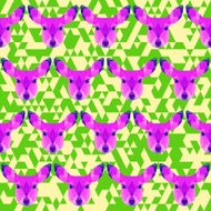 Bright purple colored abstract polygonal deer pattern background