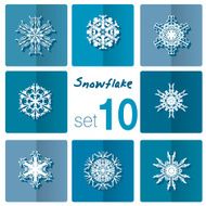 Snowflake icon Winter theme snowflakes of different shapes N2