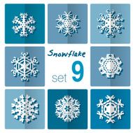 Snowflake icon Winter theme snowflakes of different shapes N3