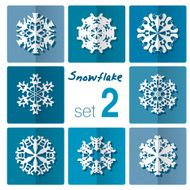 Snowflake icon Winter theme snowflakes of different shapes N5