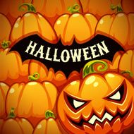 Halloween Poster With Bat Silhouette on the Pumpkins