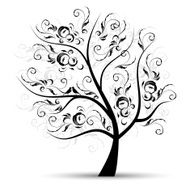 Art Tree Beautiful Black Silhouette N3
