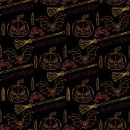 Seamless pattern Halloween with themed elements