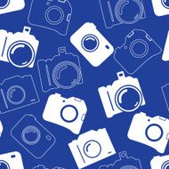 Seamless background with blue cameras