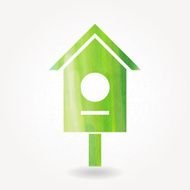 Stylized silhouette of bird house