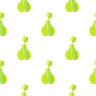 Seamless pattern with green pears