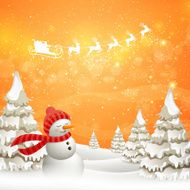 Vector Christmas Design with Snowman N13
