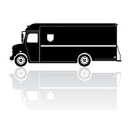 Parcel Delivery Van Silhouette Vector Icon