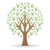 yen sign tree icon