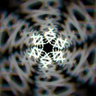 Blurred christmas snowflake sign with aberrations