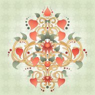 Floral symmetrically element for design pattern