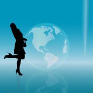Vector silhouette of woman N205