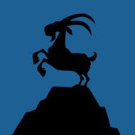 Ram Silhouette on a Mountain With Background