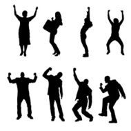 Vector silhouette of business people N39