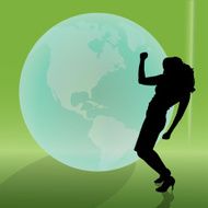 Vector silhouette of businesswoman N87